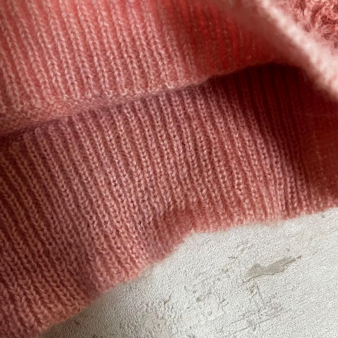 昭和レトロ花モチーフ かぎ編みニット セーター 総柄 立体編み  