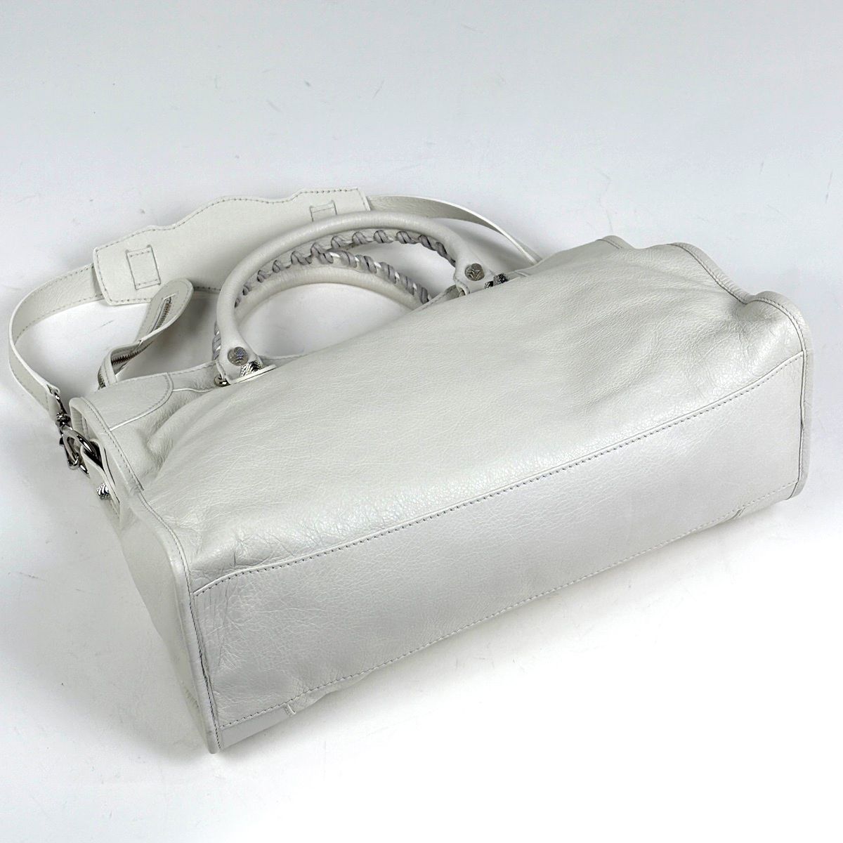 バレンシアガ ジャイアント シティ 2 WAY ショルダーバック 肩掛け ハンドバッグ レザー ホワイト 281770 レディース