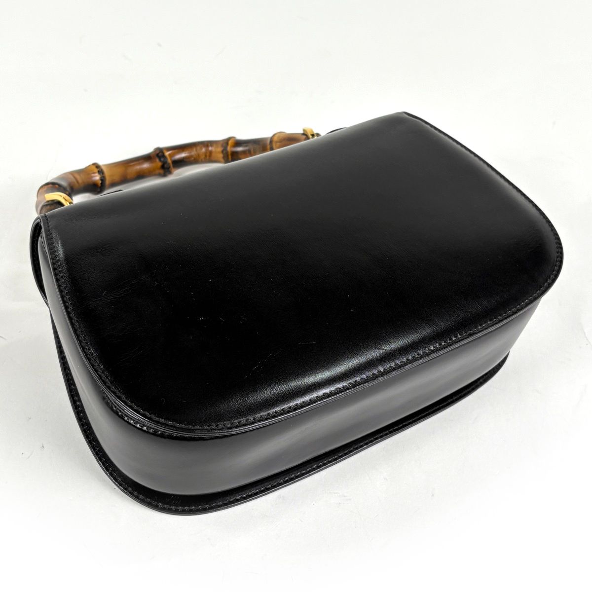 グッチ GUCCI バンブー ハンドバッグ 2 WAY ショルダーバッグ 竹 レザー ブラック レディース