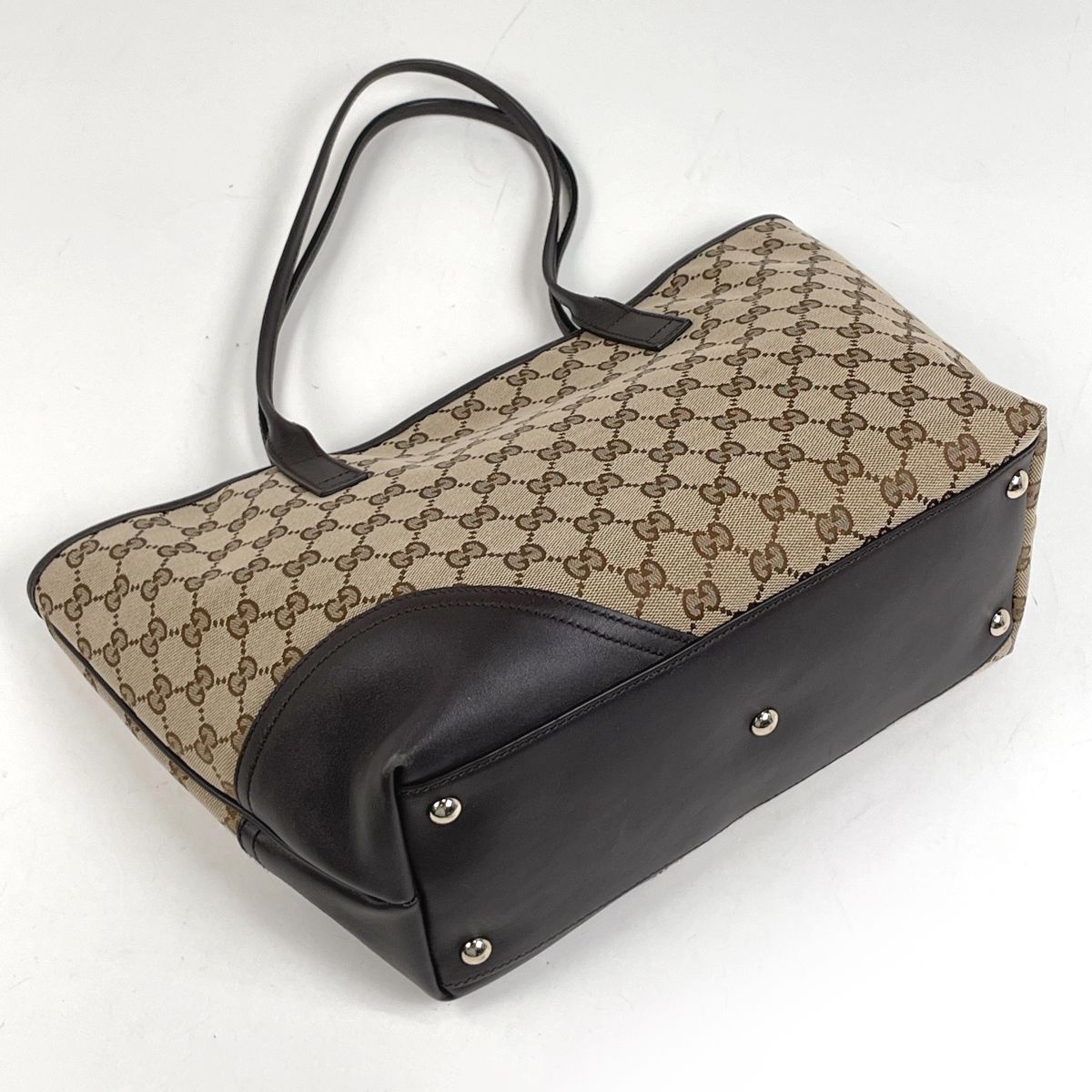 グッチ GUCCI ニューブリット トートバッグ GG柄 GGロゴ GGキャンバス ベージュ ブラウン 169946 レディース