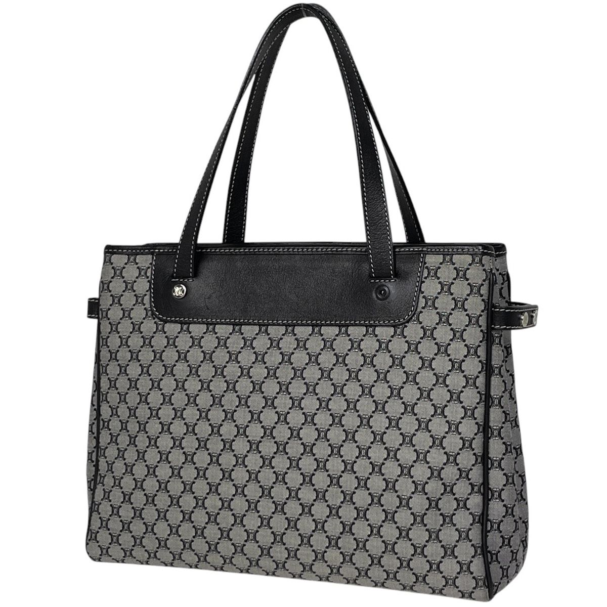 セリーヌ CELINE マカダム柄 ハンドバッグ 手提げ キャンバス ブラック レディース