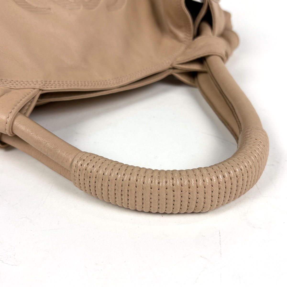 ロエベ LOEWE ナッパアイレ アナグラム ハンドバッグ レザー ベージュ