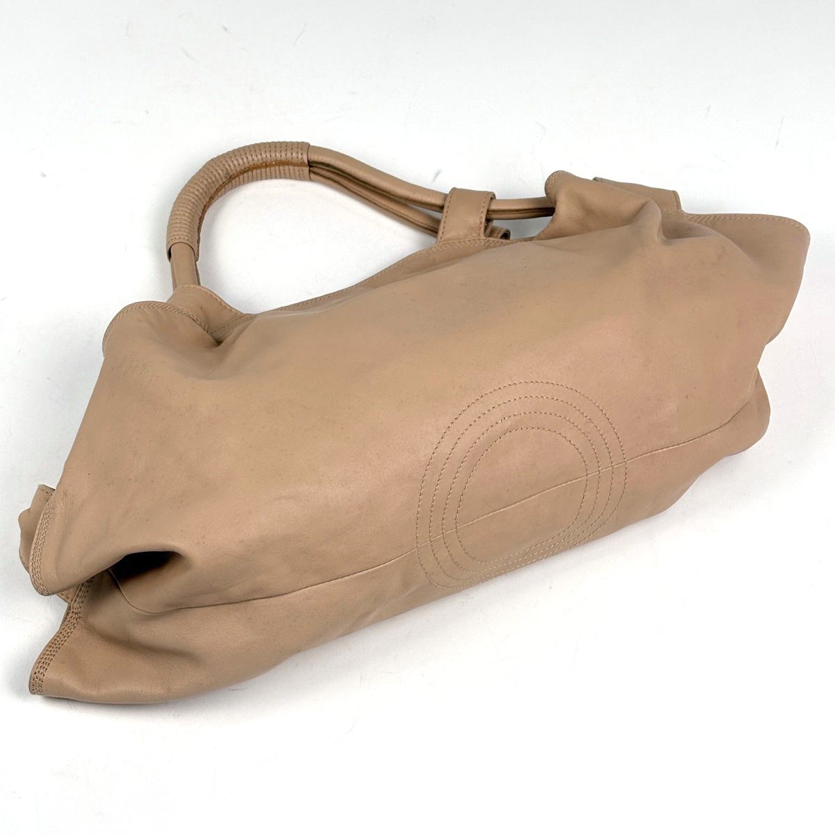 ロエベ LOEWE ナッパアイレ アナグラム ハンドバッグ レザー ベージュ