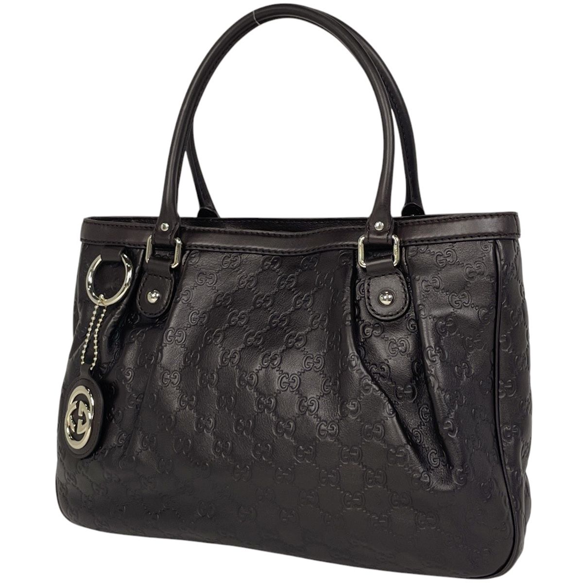 グッチ GUCCI グッチシマ スーキー トートバッグ GG柄 ショルダーバッグ シマレザー ダークブラウン 296835 レディース