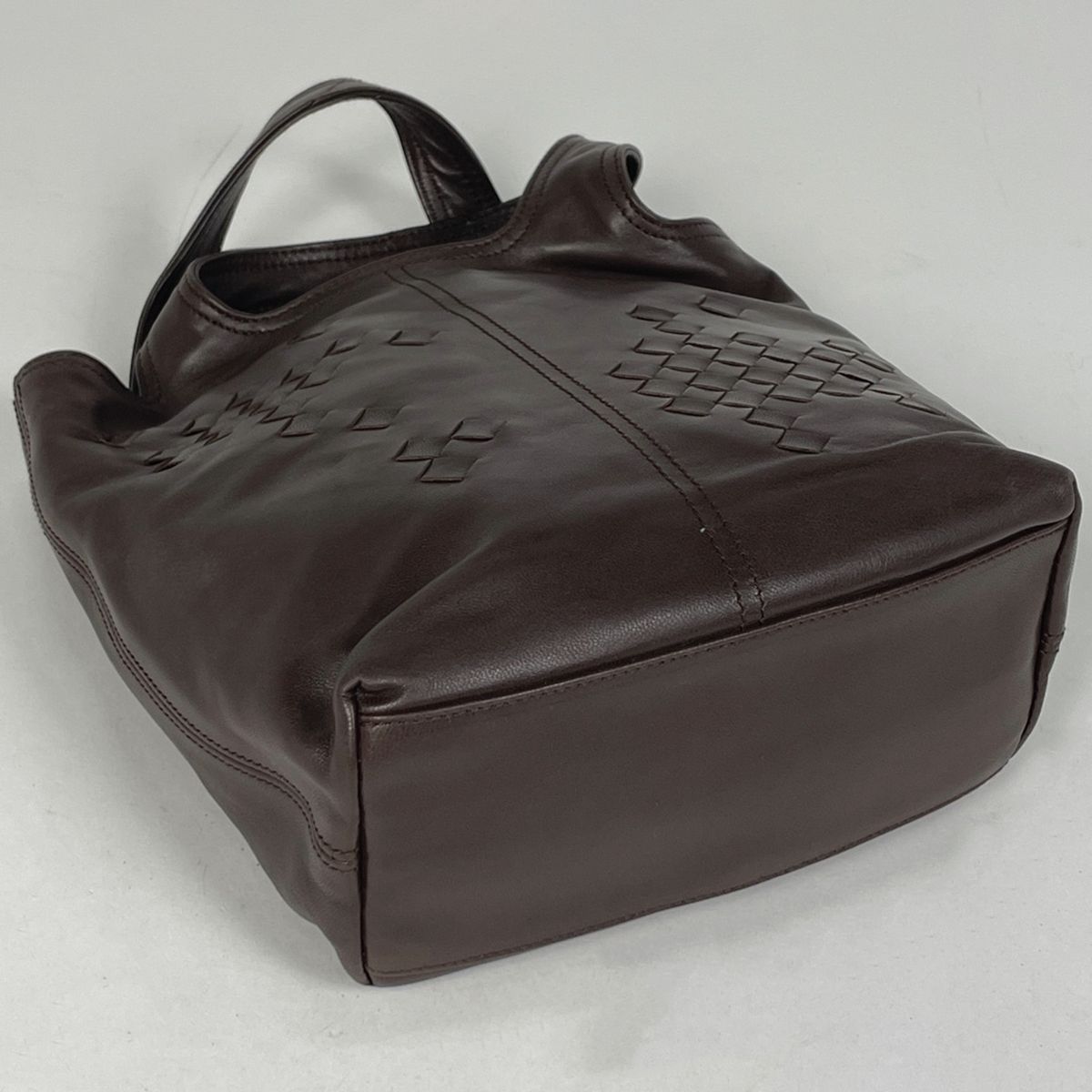 ボッテガヴェネタ BOTTEGAVENETA イントレチャート ハンドバッグ 手提げ レザー ブラウン レディース