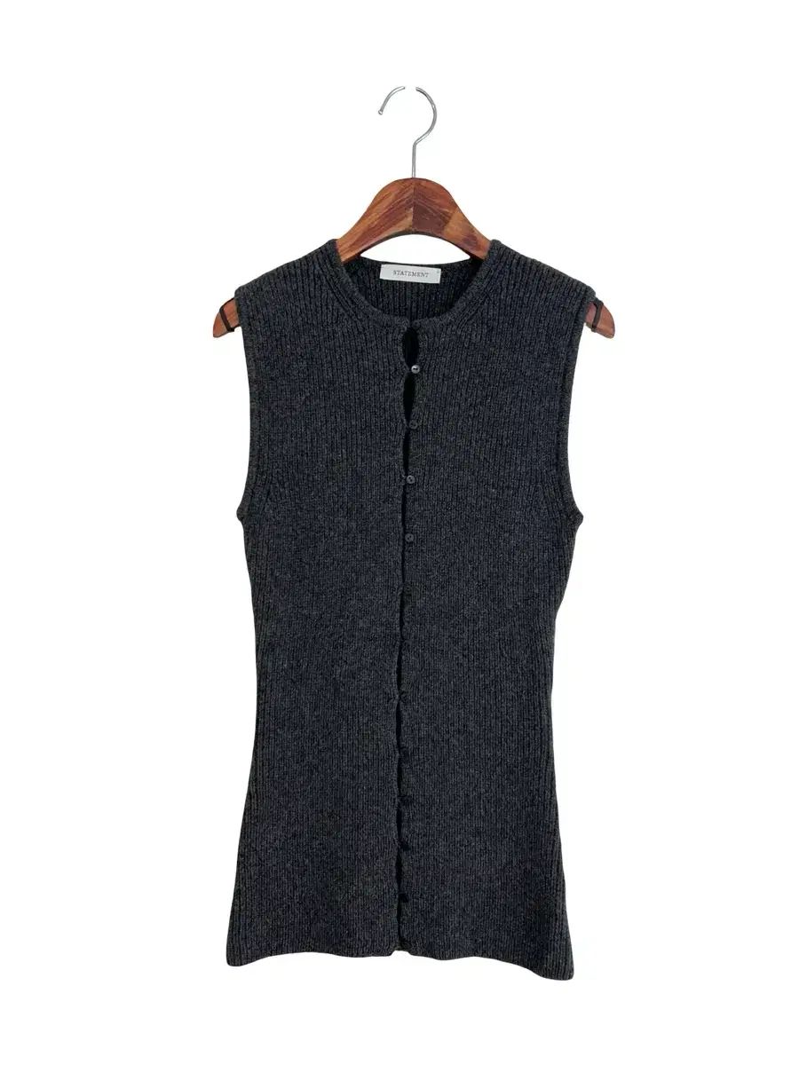 ステイトメント チャコール ボタン ニット ベスト ベスト ジレ ベスト ジレ ビスチェ