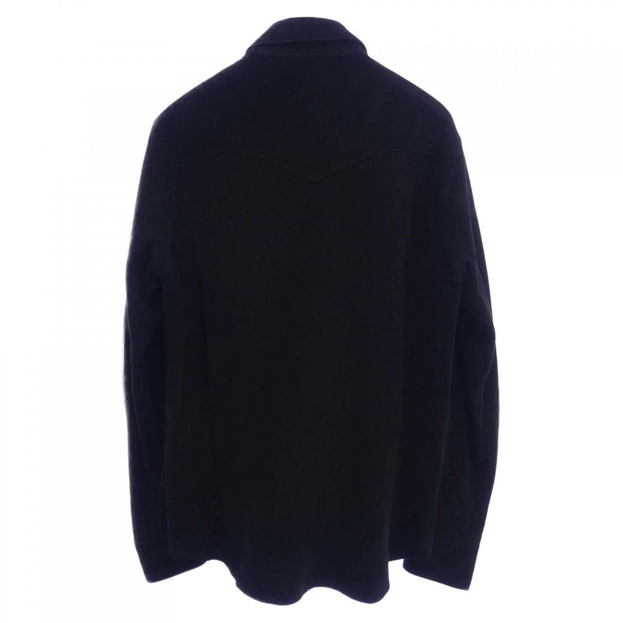 Ron Herman ロンハーマン　ブラックレザージャケット　Lサイズ　美品 二子玉)Ron Herman ロンハーマン ジップアップラムレザーブルゾン