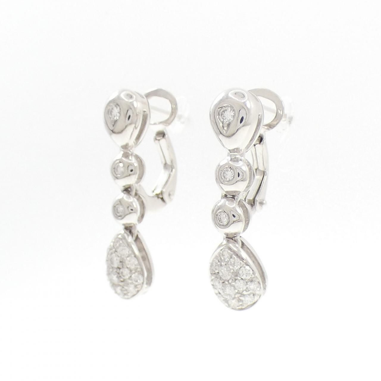 750 WG パヴェ ダイヤモンド ピアス 0.42 CT