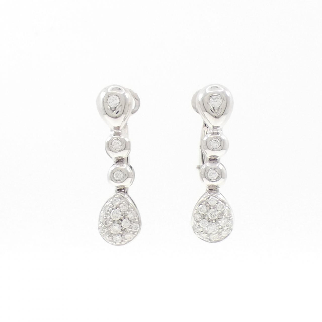 750 WG パヴェ ダイヤモンド ピアス 0 42 CT