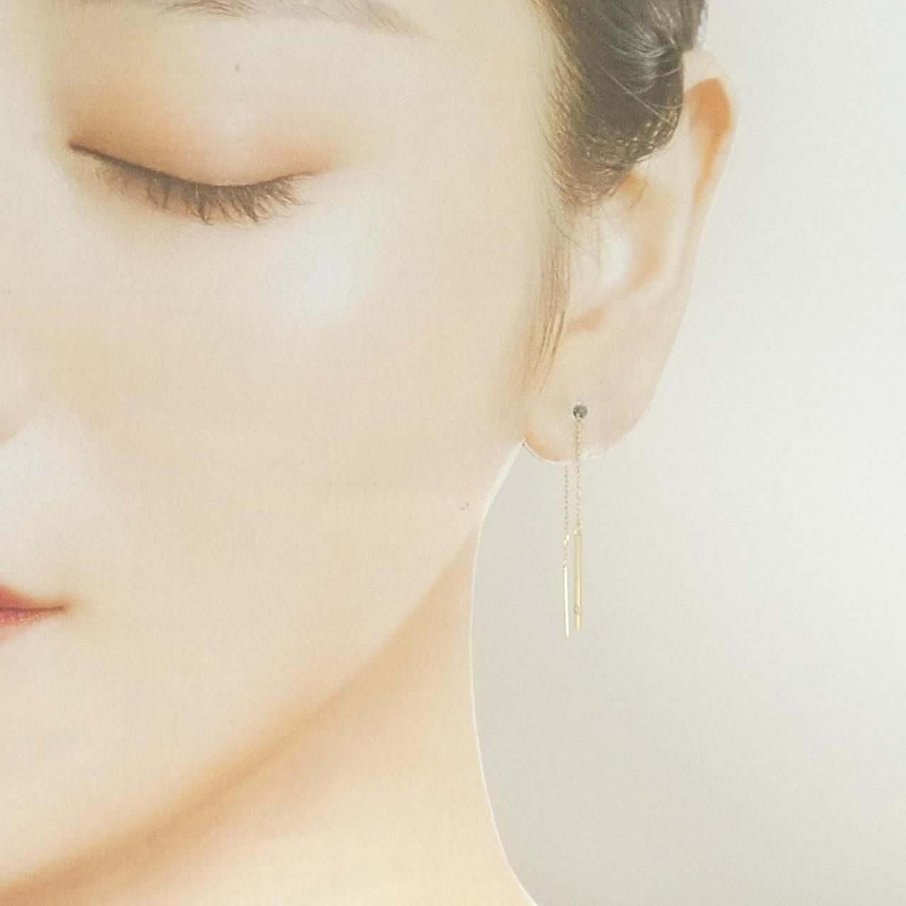  K 10 YG ダイヤモンド ピアス 0.006 CT イヤリング アクセサリー