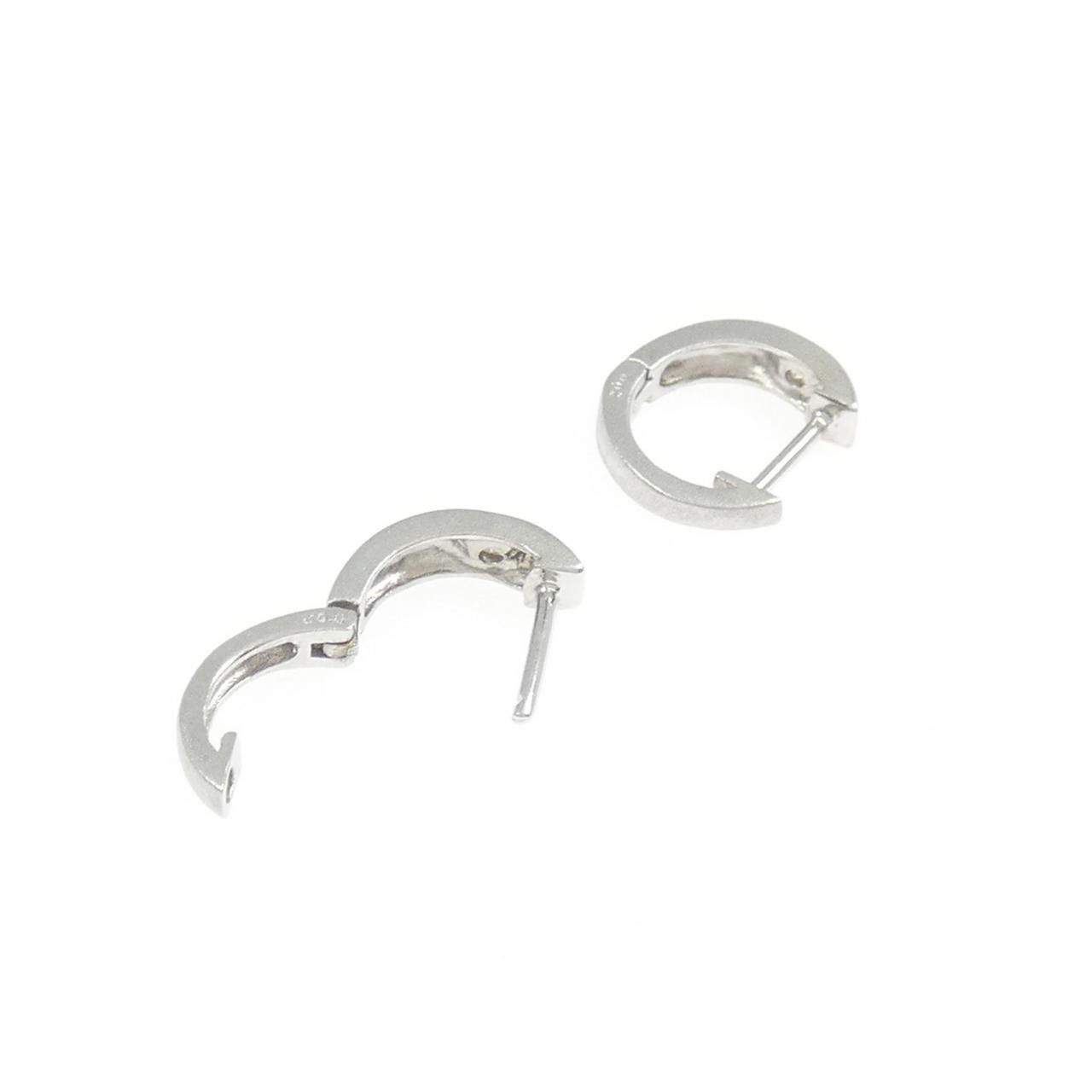  K 18 WG ダイヤモンド フープ ピアス 0.04 CT イヤリング アクセサリー