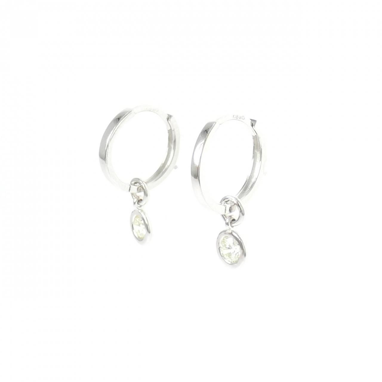 K 18 WG 2 WAY ダイヤモンド ピアス 0.20 CT