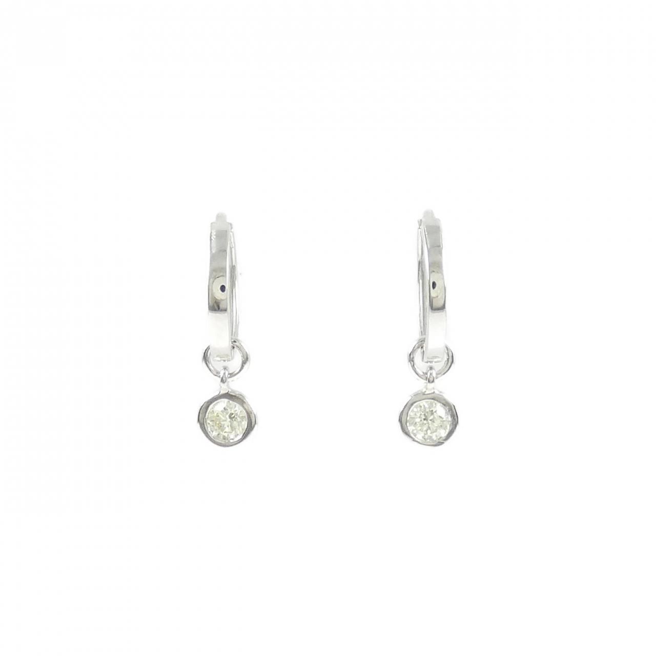 K 18 WG 2 WAY ダイヤモンド ピアス 0.20 CT