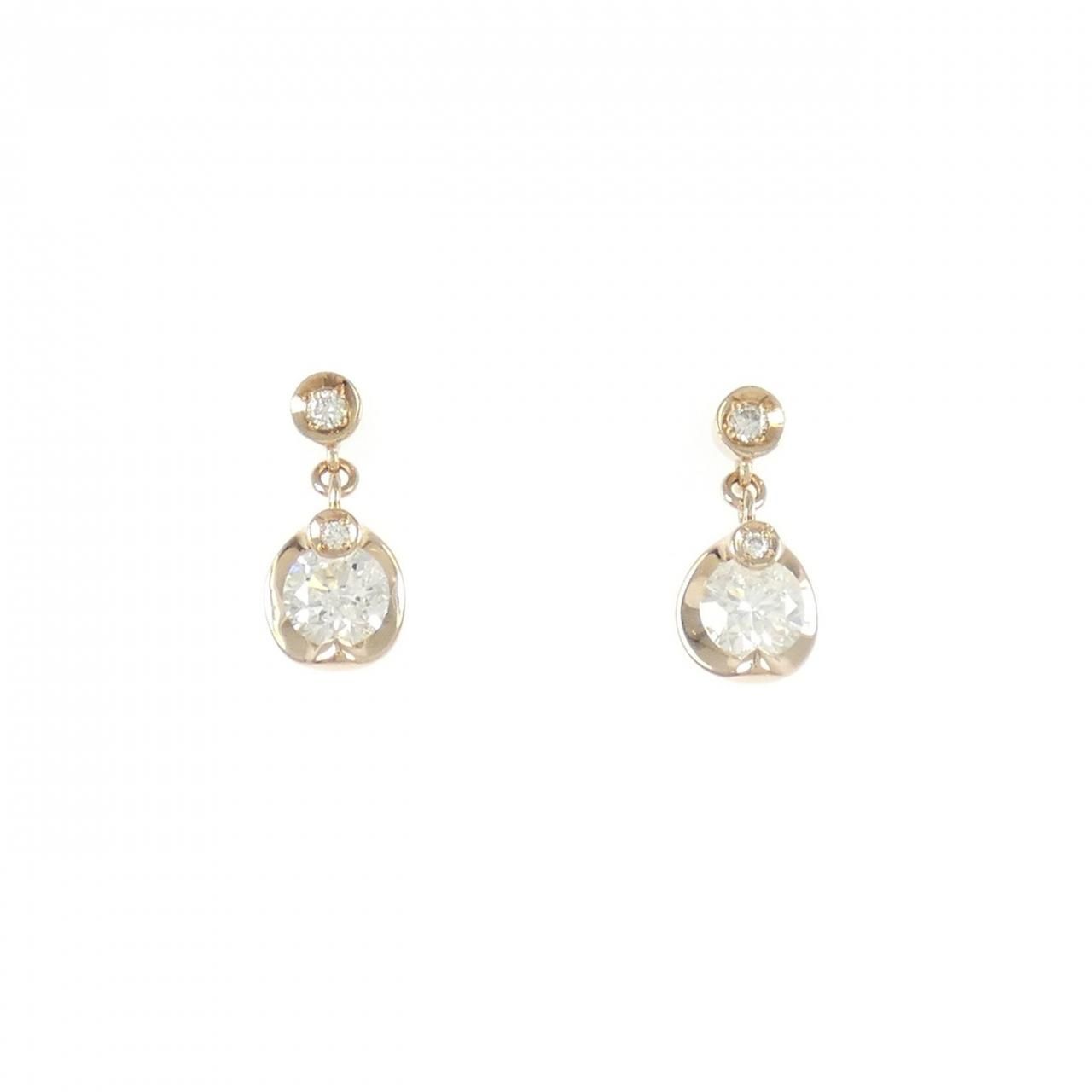 K 18 PG ダイヤモンド ピアス 0.44 CT