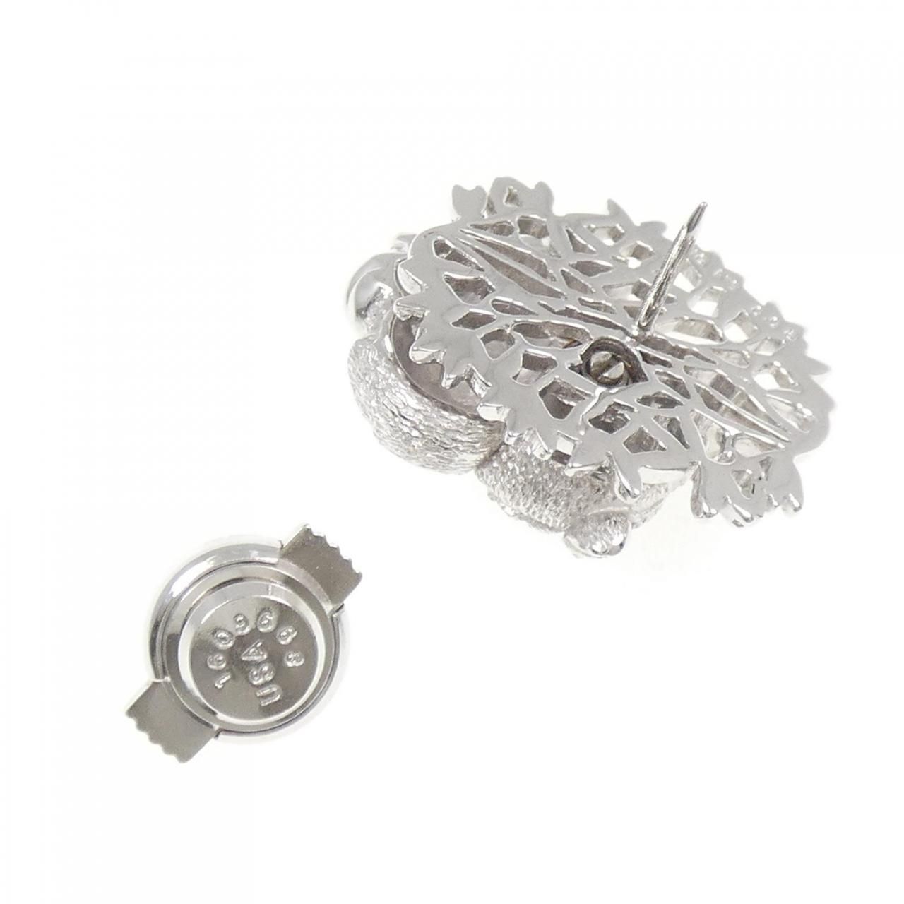 K18WG フクロウ ダイヤモンド ブローチ 0.06CT - メルカリ