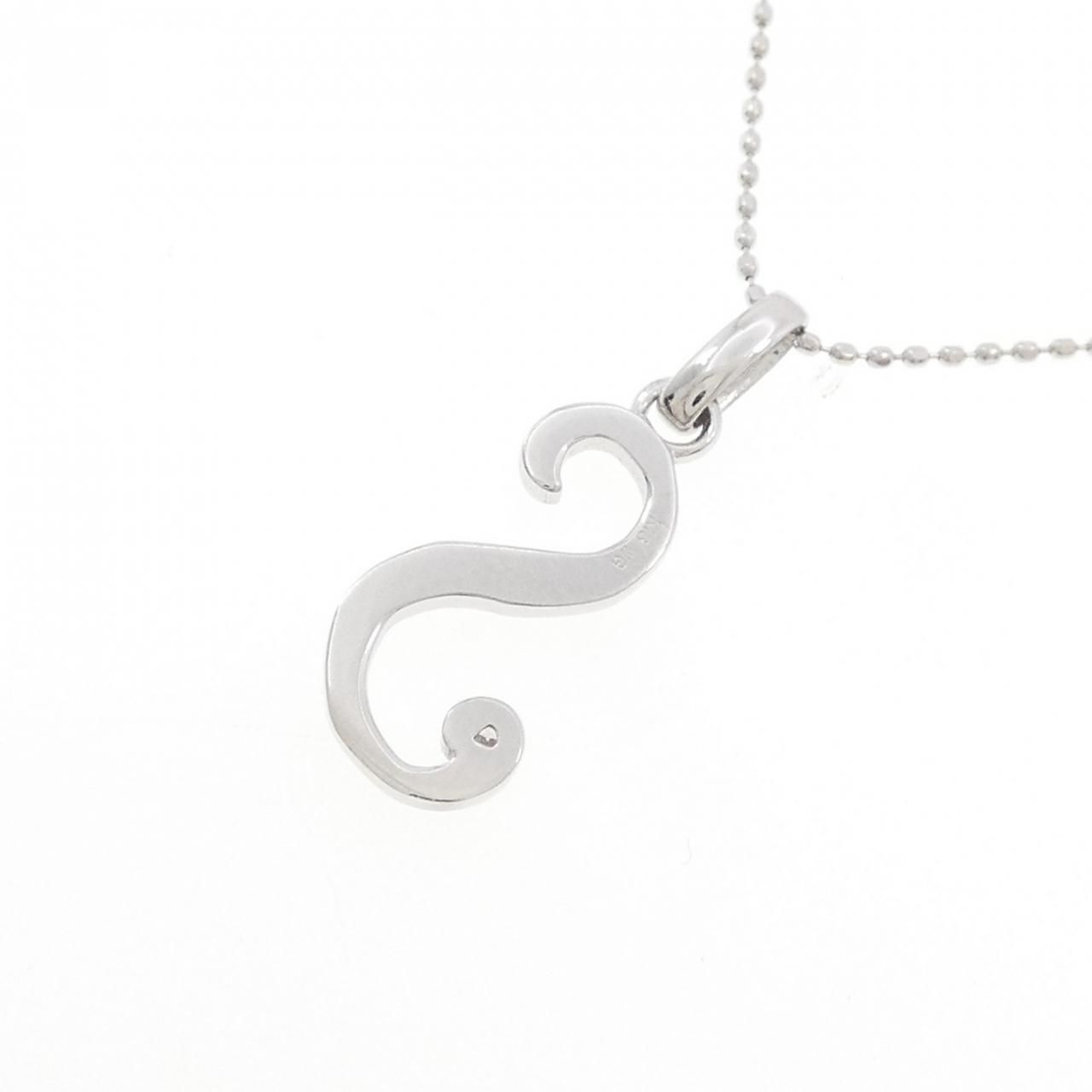 新品未使用　K18WG ダイヤモンド　ペンダント　イニシャルS K18WG イニシャルS ダイヤモンド ネックレス - メルカリ