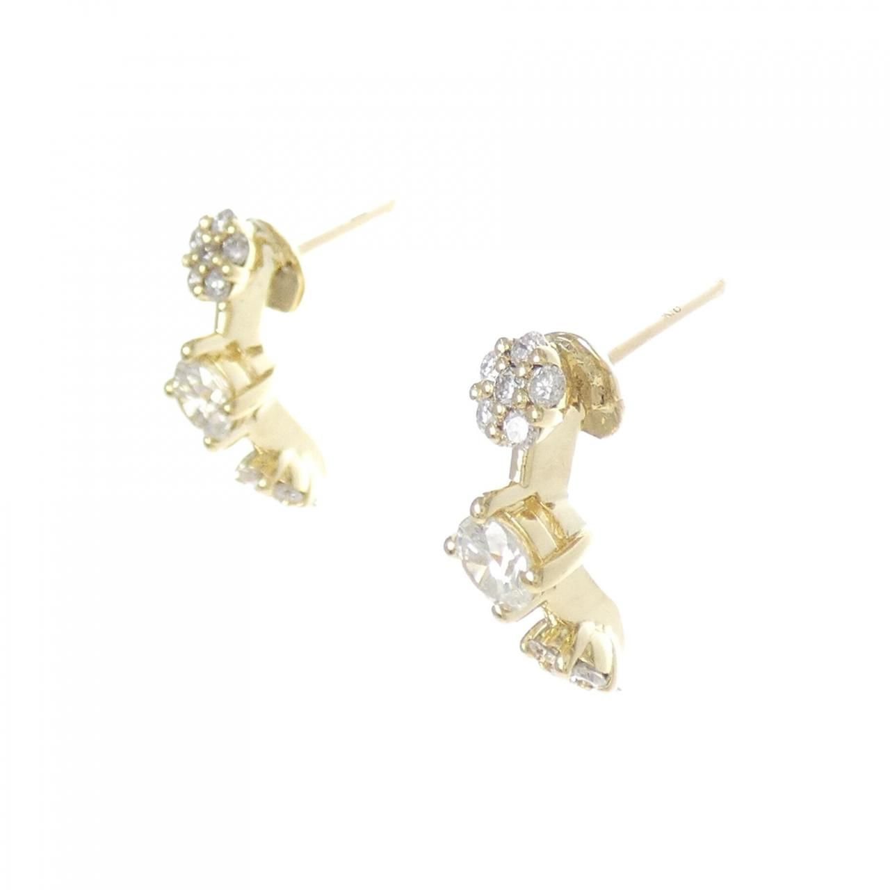 K 18 YG ダイヤモンド ピアス 0.81 CT