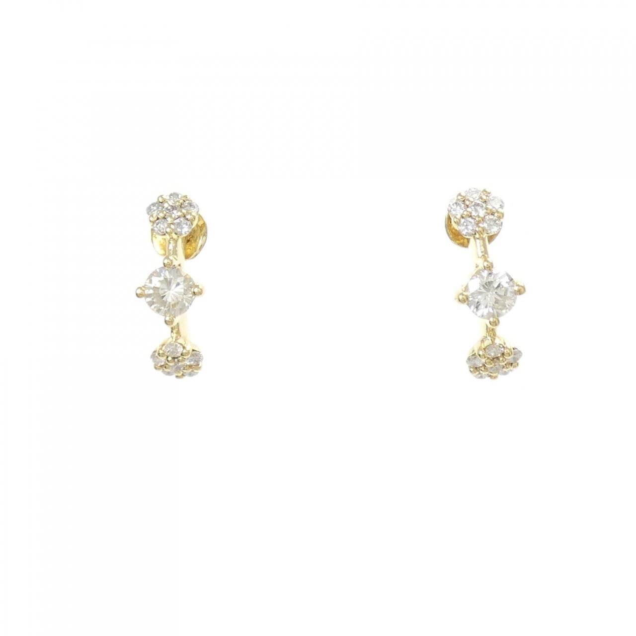 K 18 YG ダイヤモンド ピアス 0.81 CT