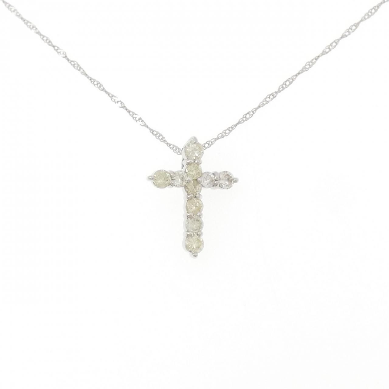 PT900/PT850 クロス ダイヤモンド ネックレス 0.5CT - メルカリ