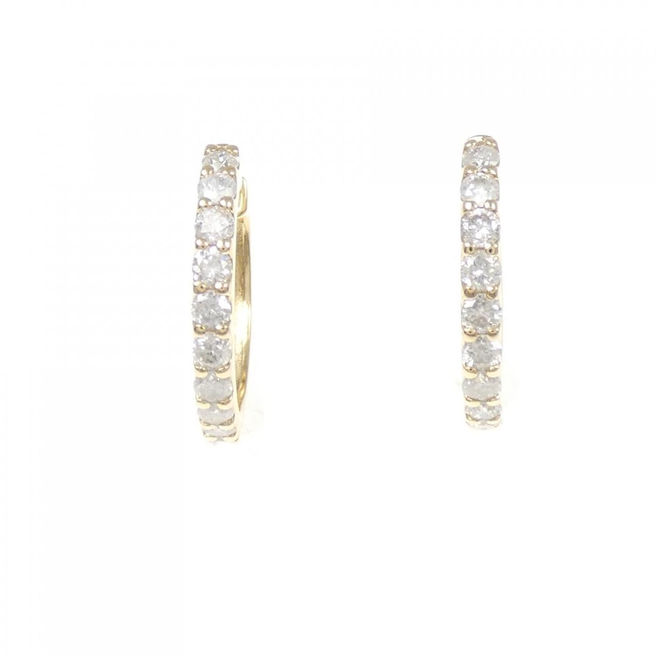 K 18 YG ダイヤモンド フープ ピアス 0.50 CT