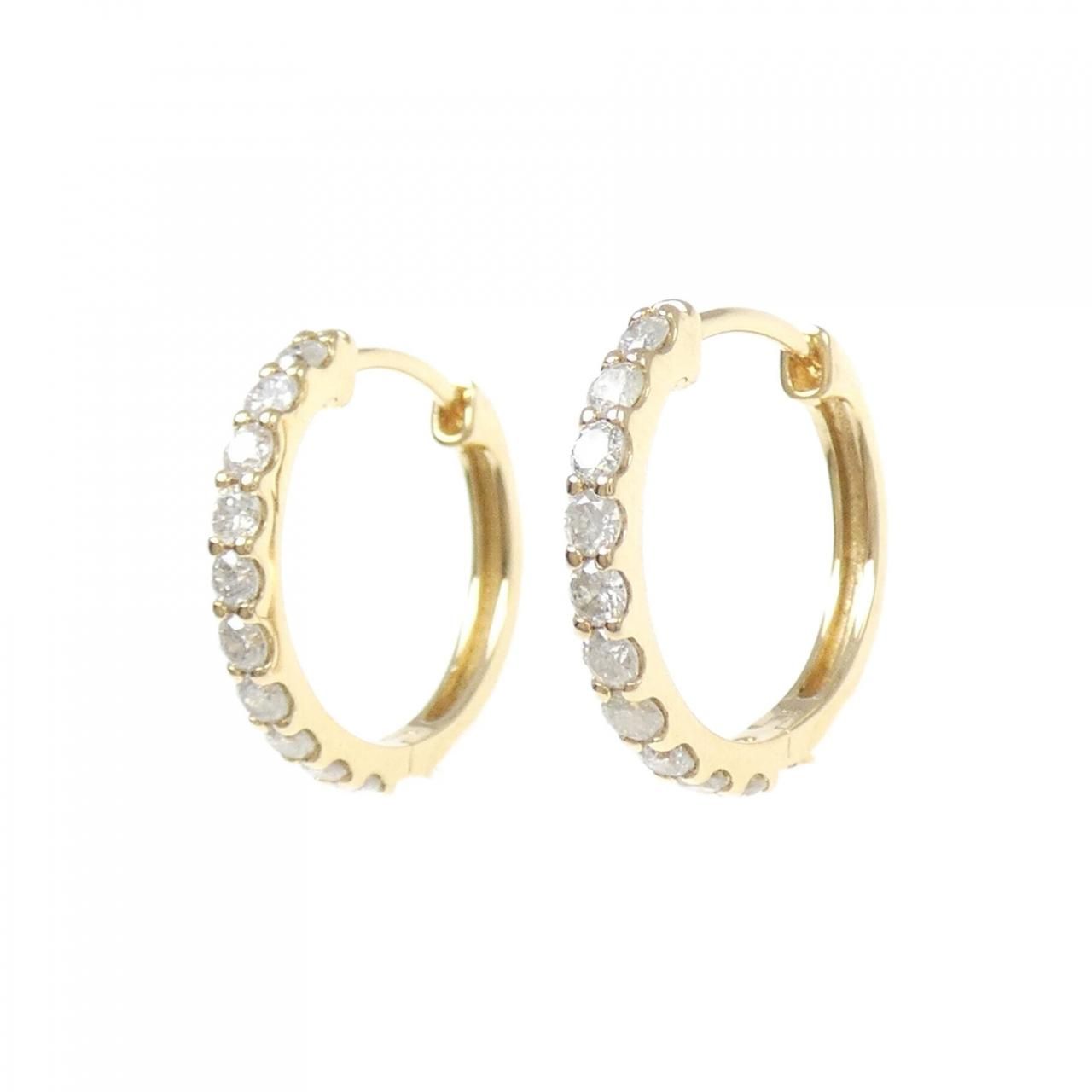 K 18 YG ダイヤモンド フープ ピアス 0 50 CT