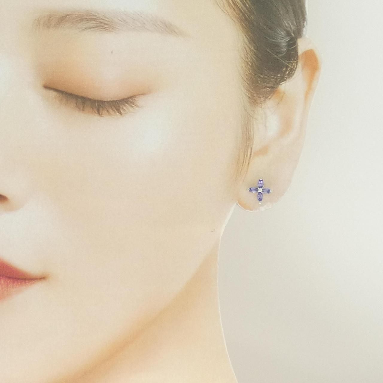 PT900 タンザナイト ピアス - メルカリ