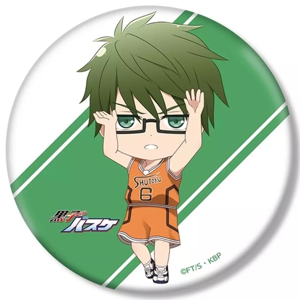 中古】バッジ・ビンズ 緑間真太郎 ちびキャラ 必殺技ver. 3WAY缶バッジ