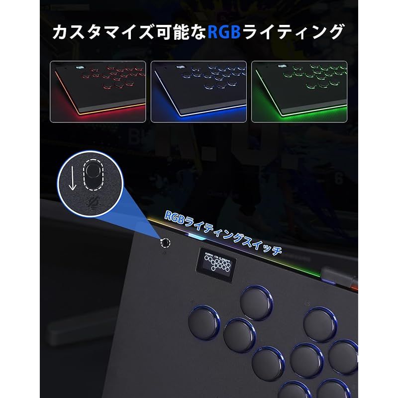 ONEED レバーレスアケコン Haute 42 レバーレスコントローラー M Ultra アルミ合金ボディ 静音性重視 デュアルType-Cポート搭載 ロックスイッチ＆RGBライティング搭載 PS 4 3 PC Switch Steam Deck対応 0