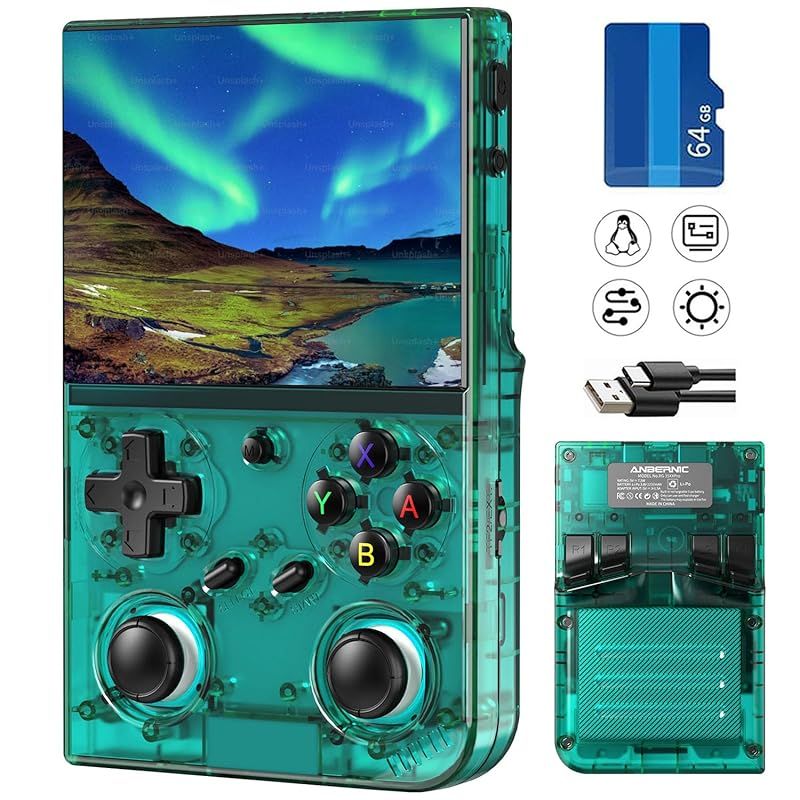 RG 35 XX Pro 携帯型ゲーム機Linuxシステ IPSOCAフルスクリーン 振動モーター WiFiオンライン対戦 青透です 0