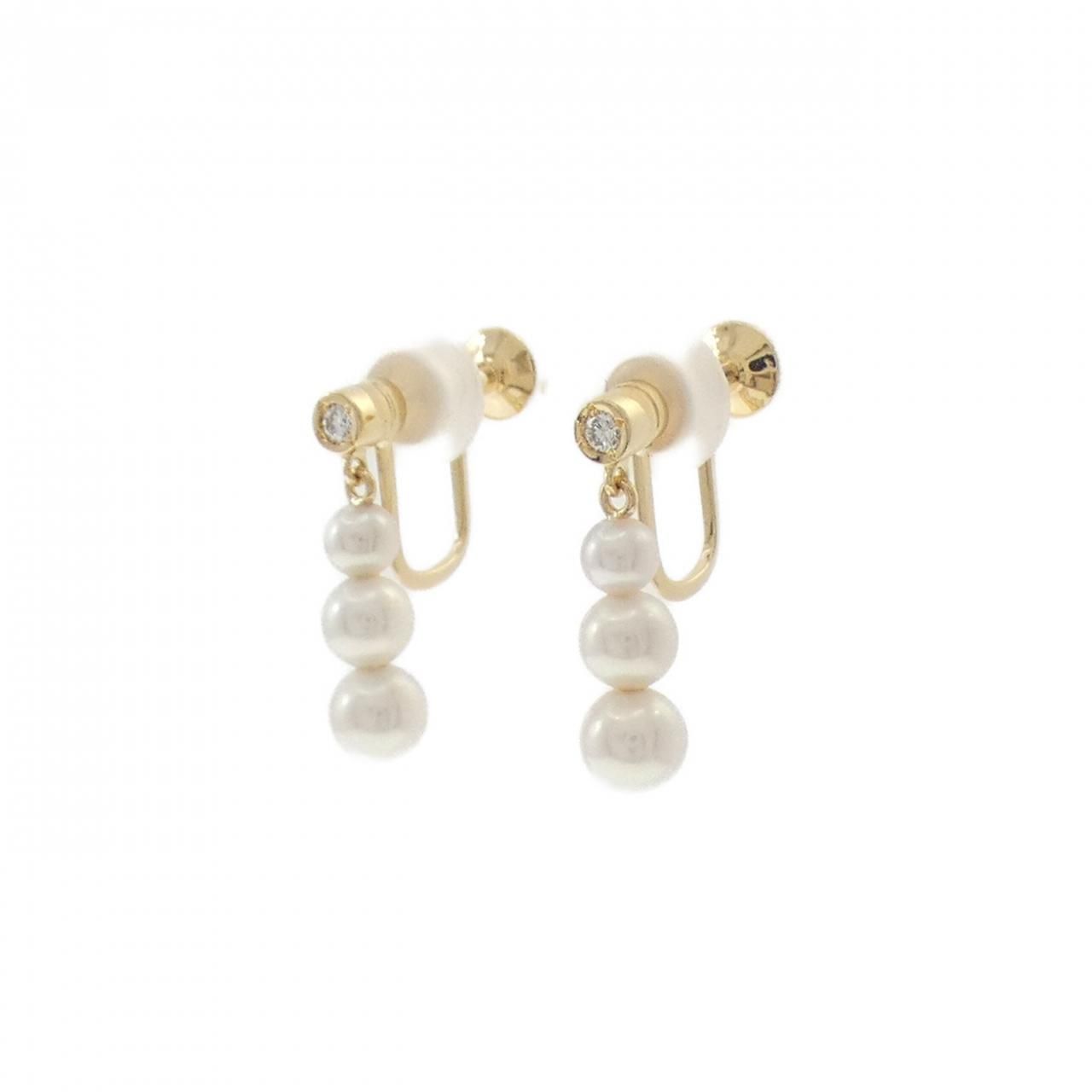 K 18 YG アコヤパール イヤリング