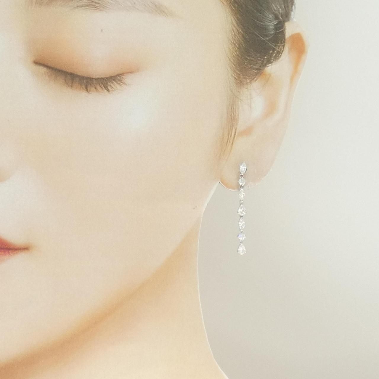  750 WG K 18 ダイヤモンド ピアス イヤリング アクセサリー