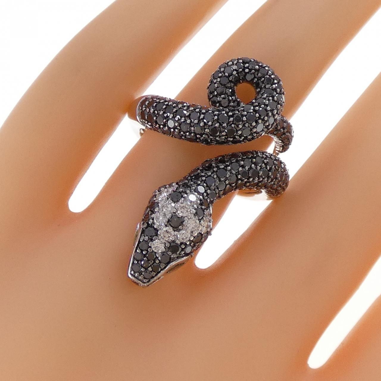 750 WG BG スネーク ダイヤモンド リング 2.65 CT 動きやすい コーデセット