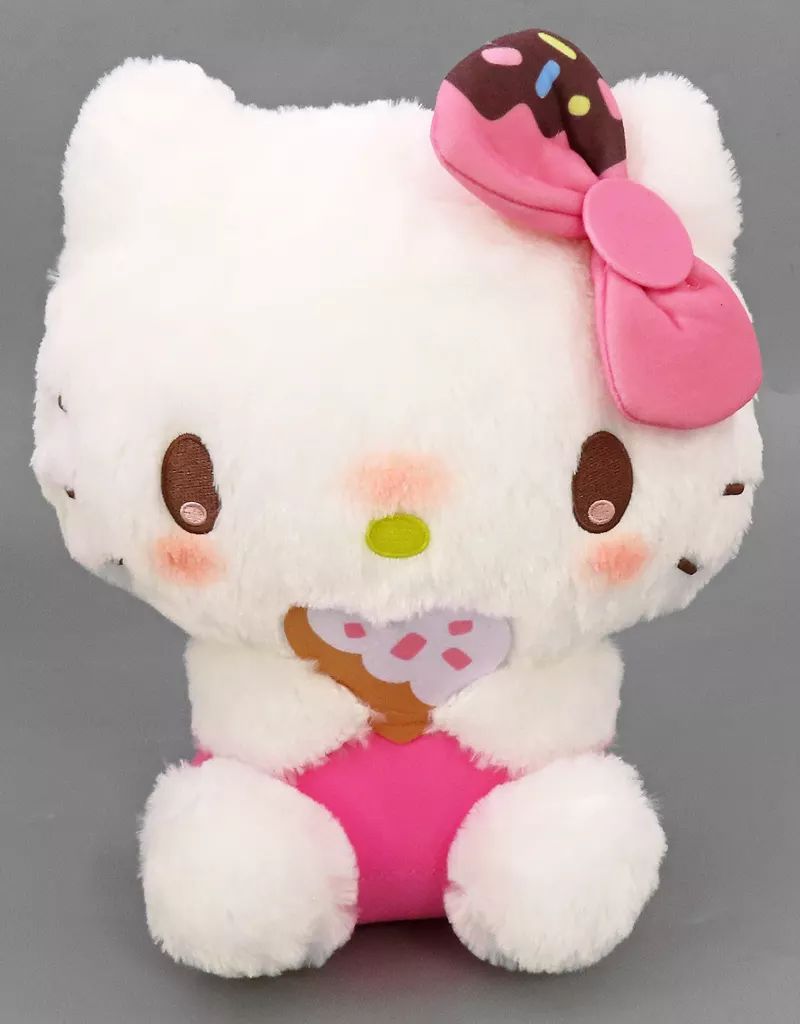 中古】ぬいぐるみ ハローキティ ドーナツデザインBIGぬいぐるみ1