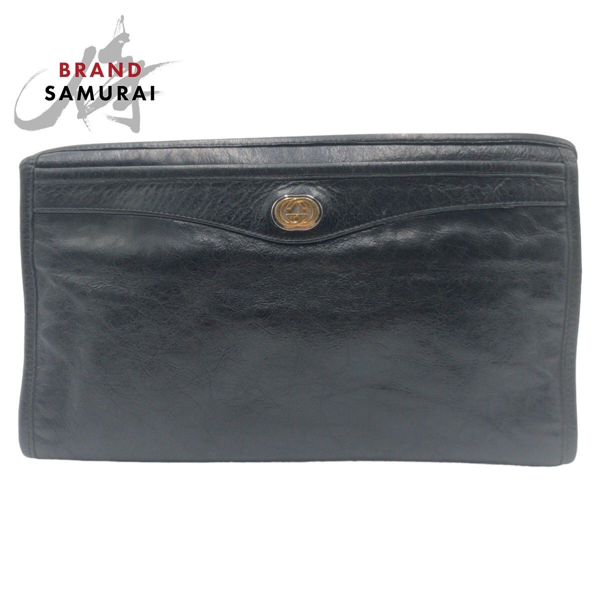 GUCCI グッチ インターロッキング ブラック レザー 575991 クラッチバッグ セカンドバッグ メンズ 506635