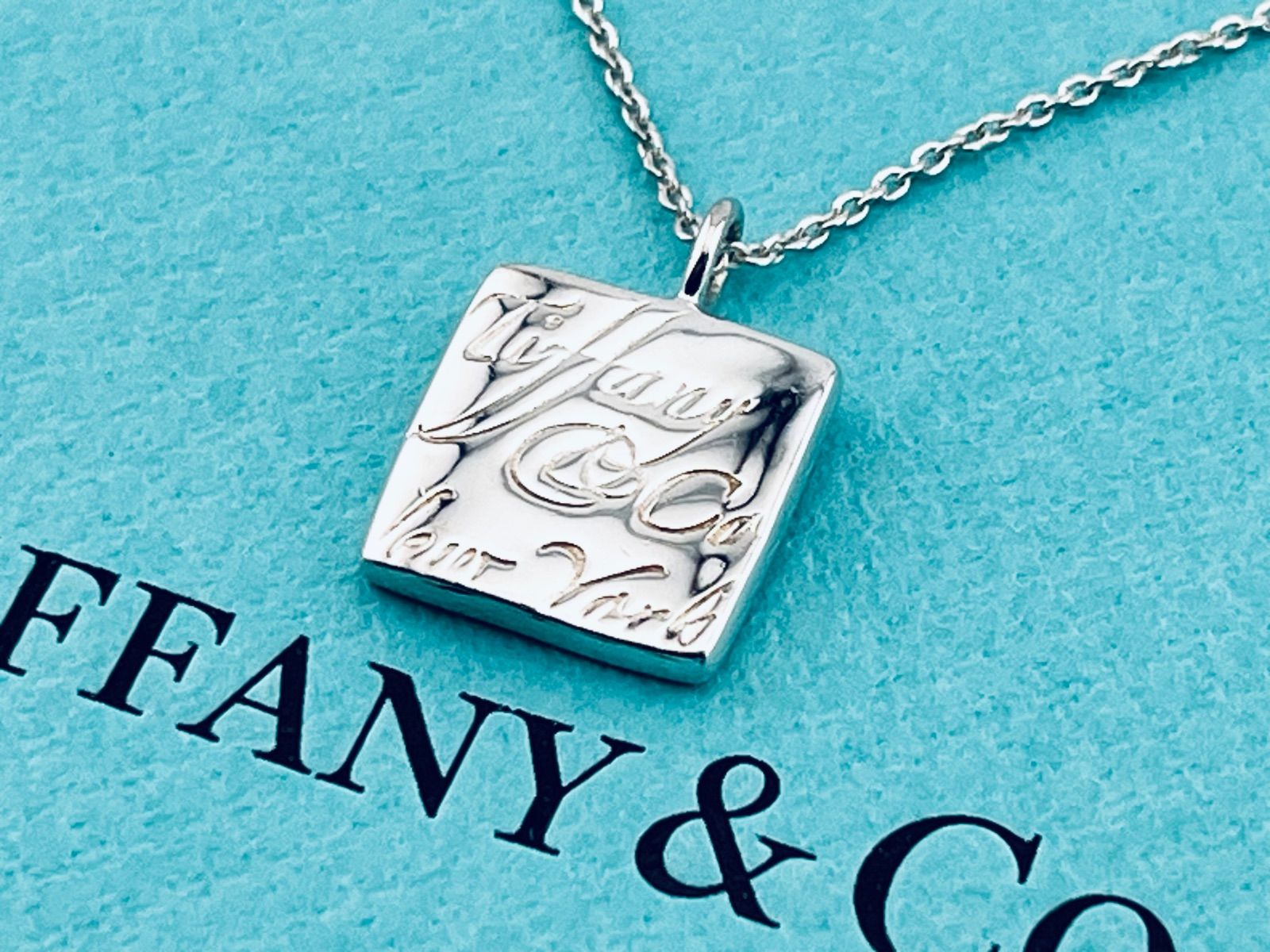 Tiffany&Co.　極美品　ノーツ　NY スクエア　ネックレス 最終値下げ ティファニー(TIFFANY＆CO)ティファニー ノーツ スクエア ネックレス