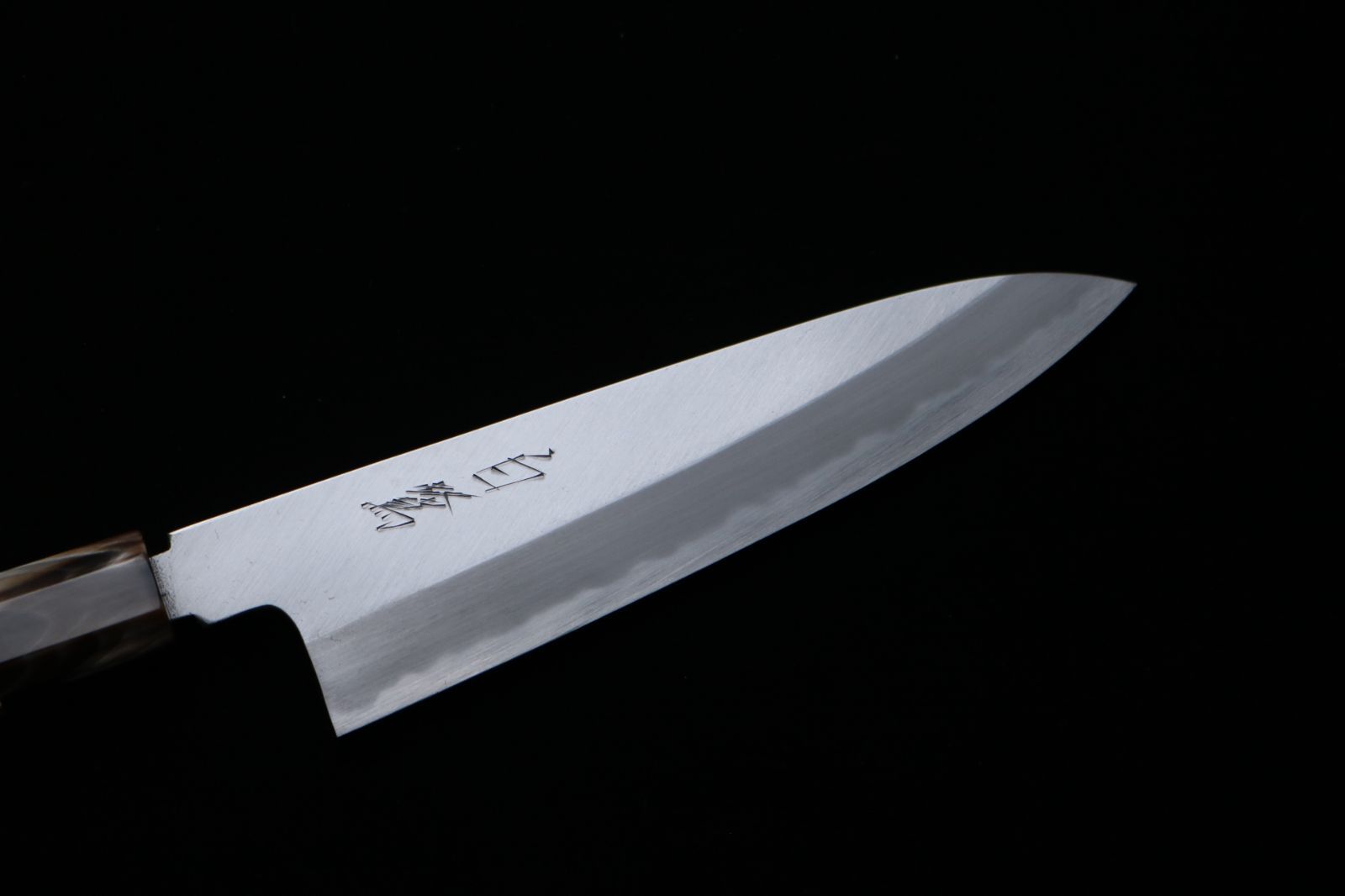 白鷺 牛刀 和包丁 青一鋼 磨き 黒檀八角水牛 6寸