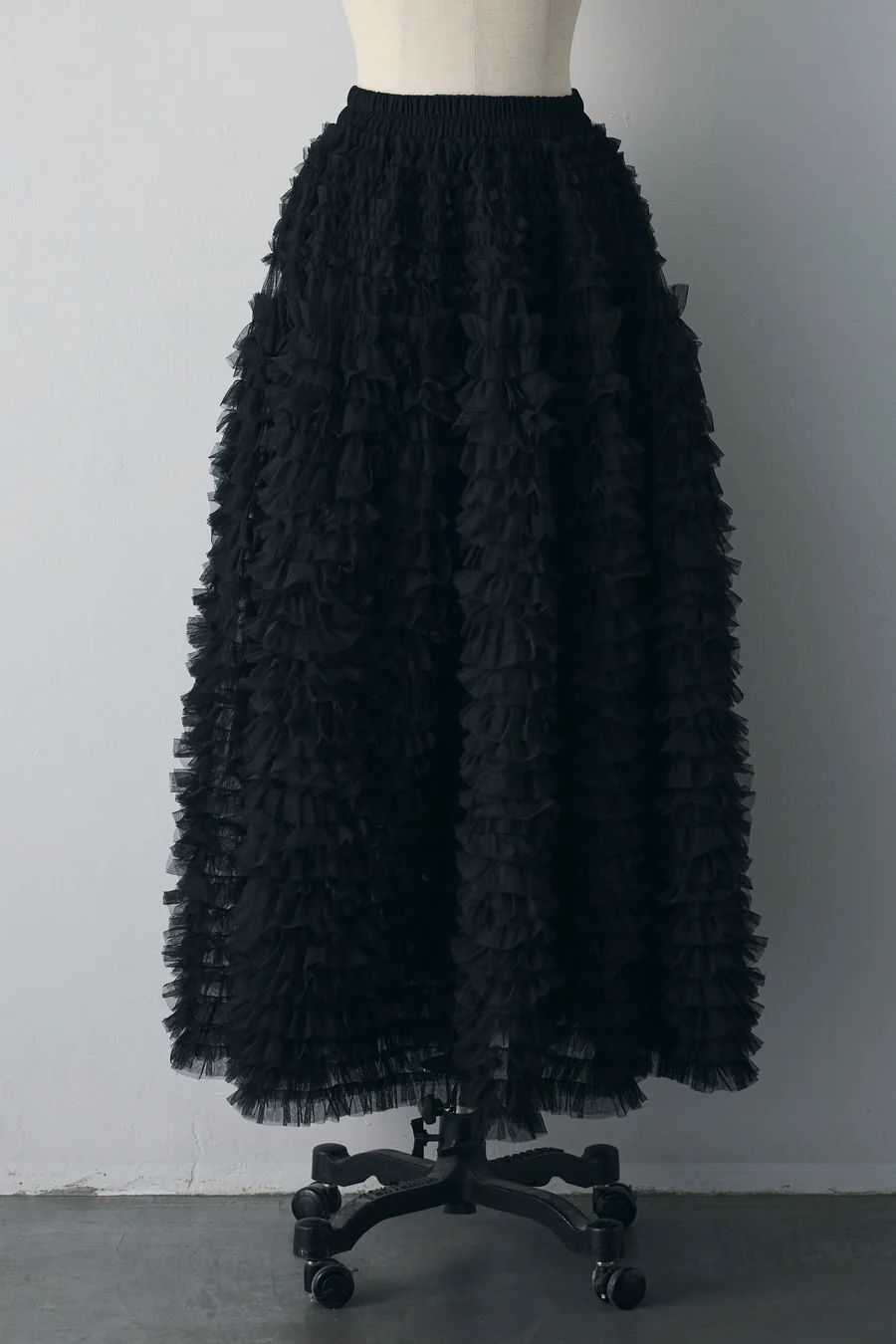 ホイップチュールティアードスカート-ヘムリボンカーデ frene フラーネ