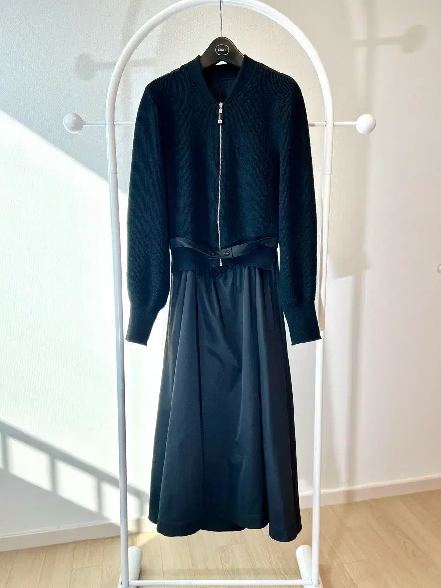 ニットジップアップ ロングワンピース