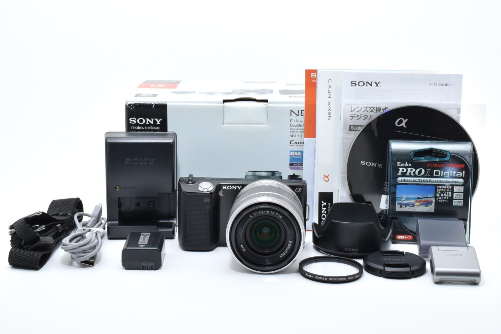 上 SONY ソニー NEX 5 ブラック 18 55 mm レンズセット ミラーレス