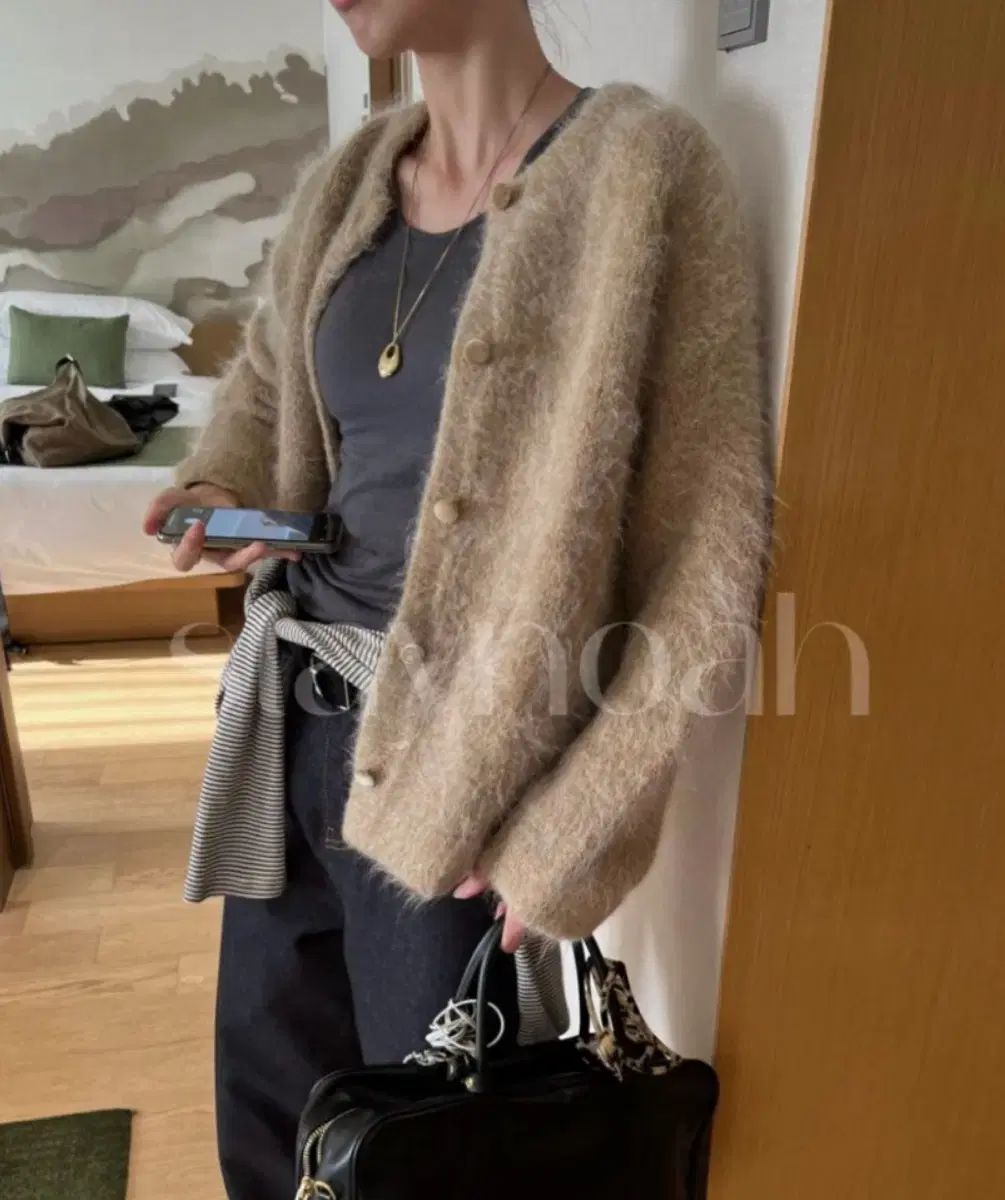 アルパカ ニット カーディガン スムージー ハーフ