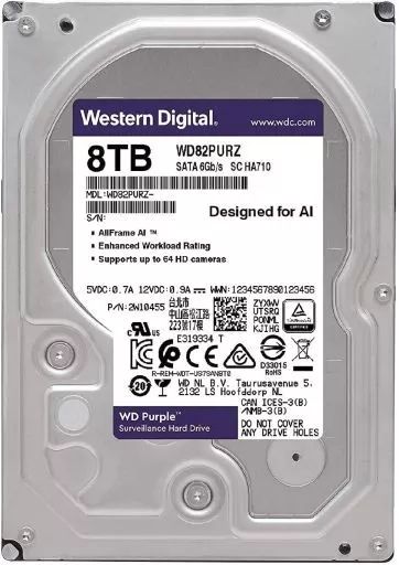 PCハード 3 5インチ内蔵型ハードディスク WD PURPLE 8 TB 7200 rpm 256 MB