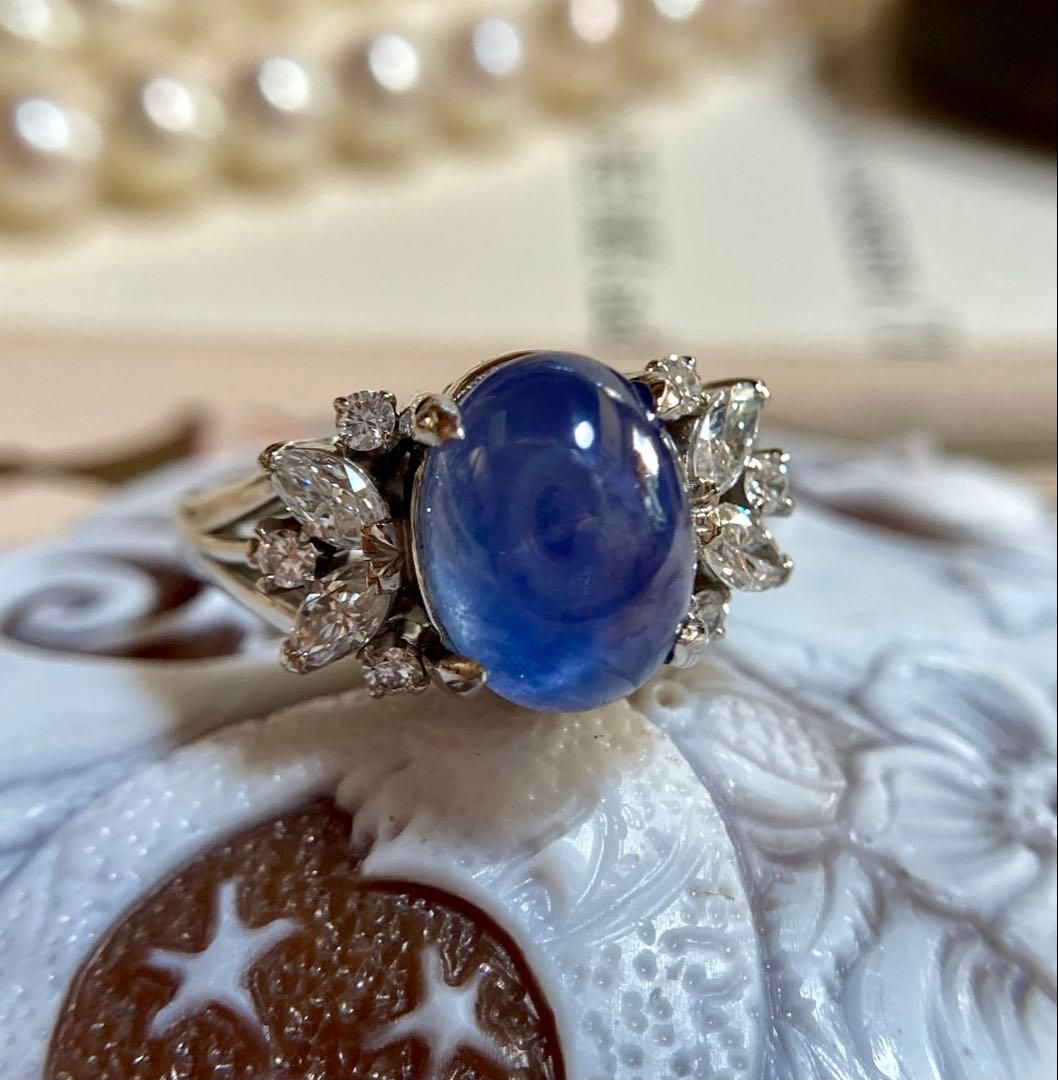 pm 900 スリランカ産非加熱サファイア5 26 ct ダイヤモンド 指輪 リング