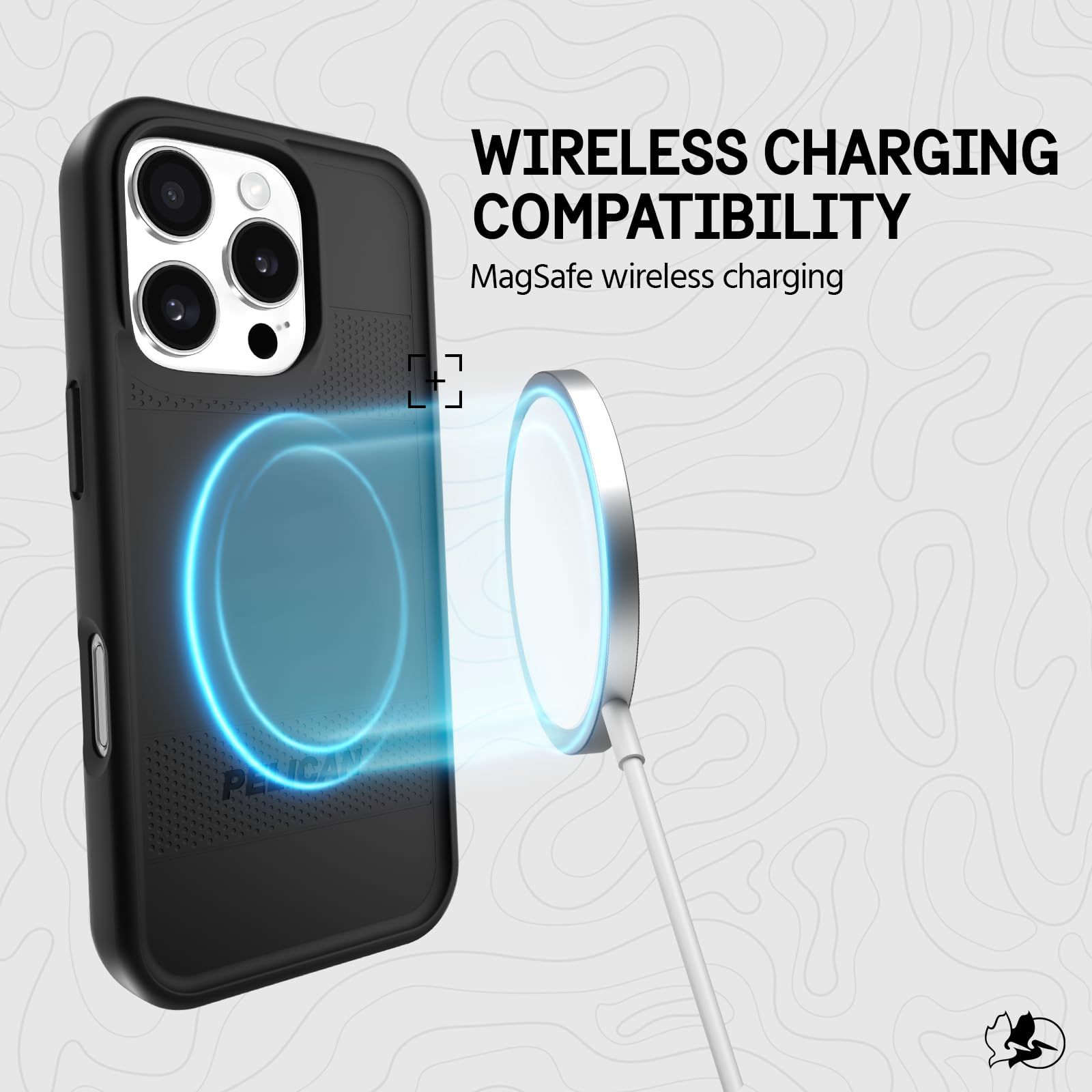 Pelican Protector iPhone 16 Pro ケース MagSafe対応 頑丈な磁気スマホケース 16フィートのミリタリーグレードの落下保護 - Pro用高耐久携帯電話カバー ブラック プロテクター ソフト ハードケース Android用ケース Androidアクセサリー