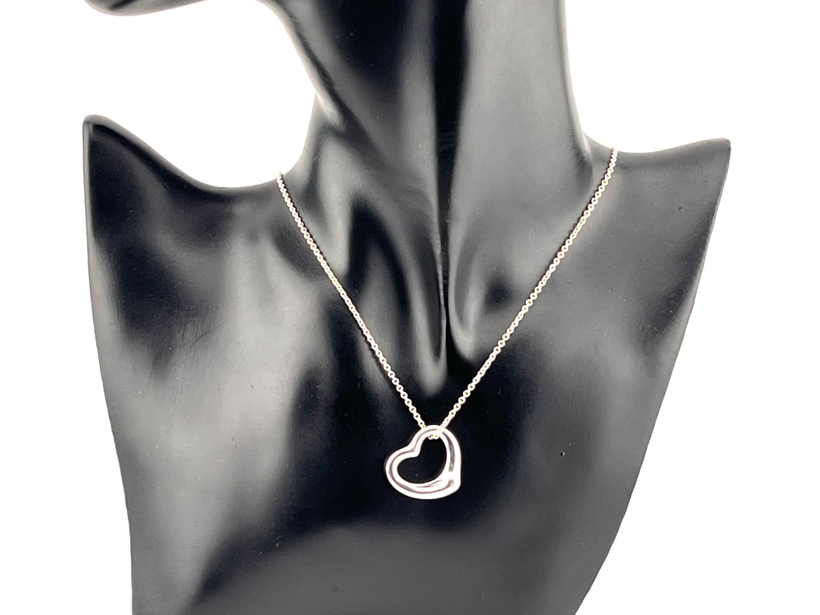 a135 美品 Tiffany&Co. ティファニー オープンハート ネックレス