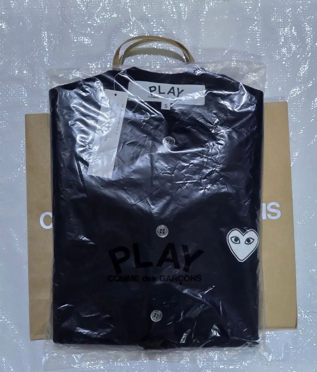 コム デ ギャルソン 白 ハート カーディガン ネイビー S