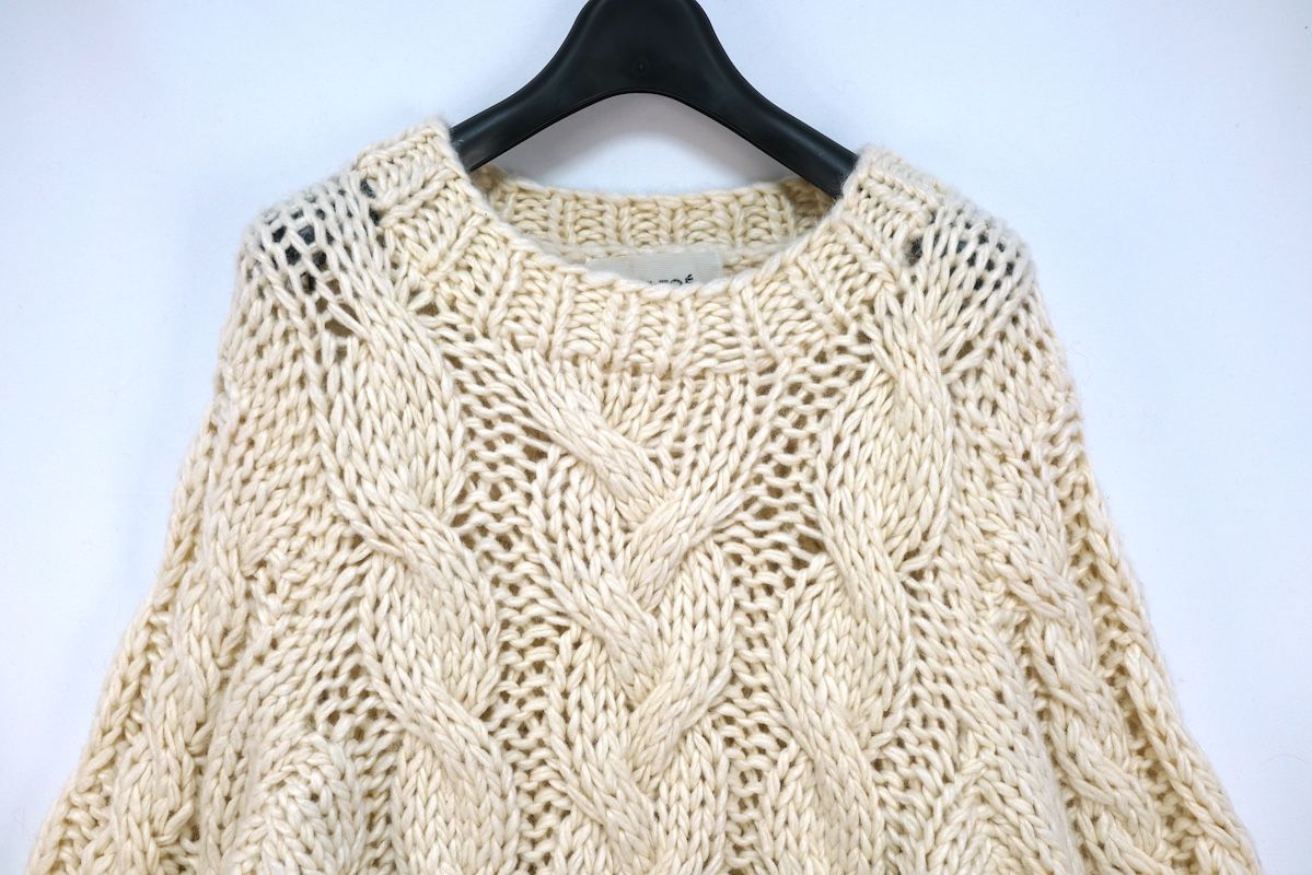 THE TOE ザ トゥー Bromley handmade knit ケーブルニット ハンドメイド ナイト セーター サイズ クリーム