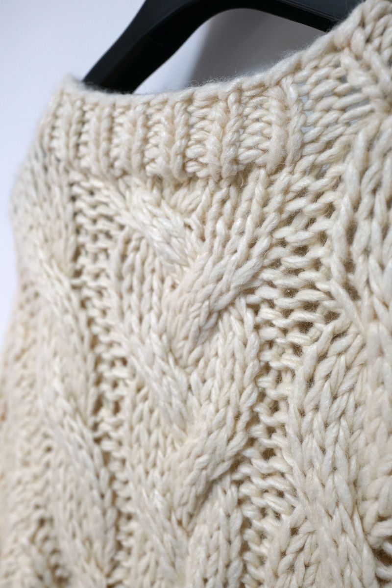  THE TOE ザ トゥー Bromley handmade knit ケーブルニット ハンドメイド ナイト セーター サイズ クリーム 長袖 ニット セーター