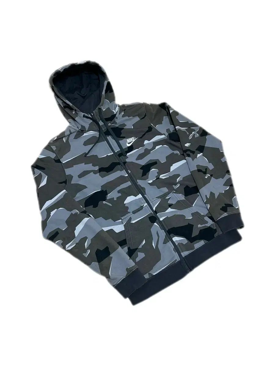 ナイキ グレー ブラウン カモフラージュ ジップアップ フーディー