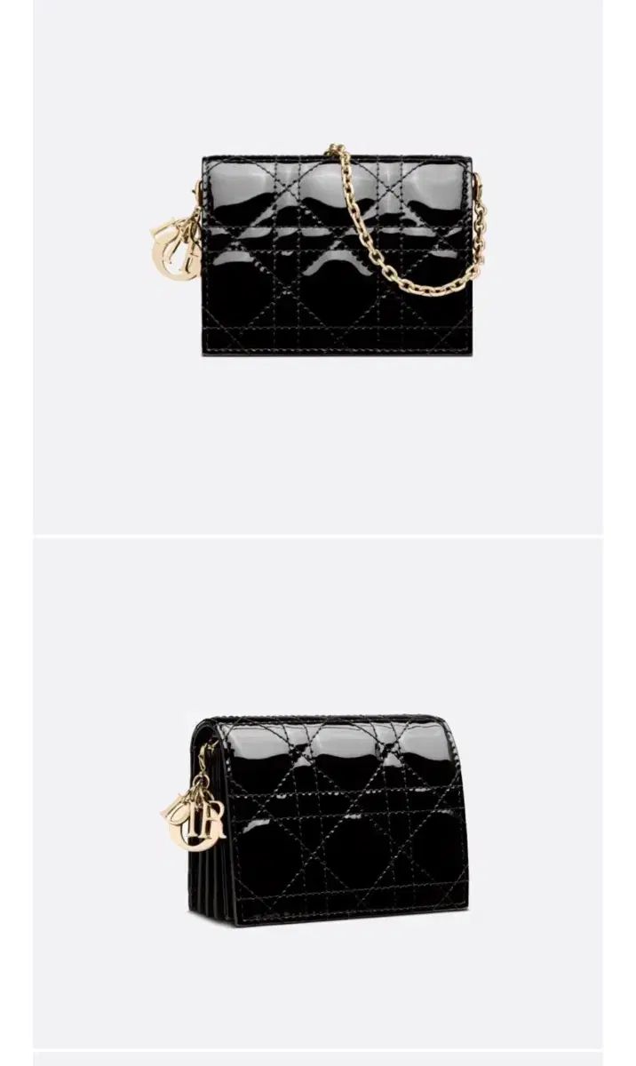 ディオール レディディオール アコーディオン クロス チェーン カードウォレット ブラック