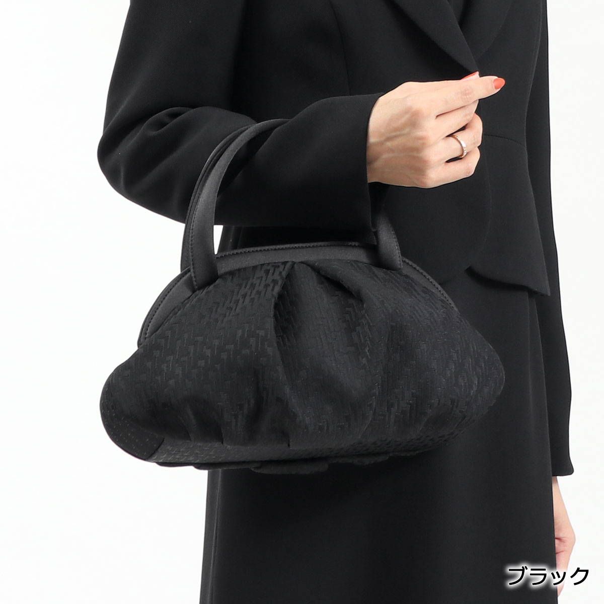 岩佐 フォーマルバッグ IWASA イワサ 米沢織ソフトフォーマルバッグ マグネット ブラックフォーマル バッグ 黒 レディース 8809 ブラック